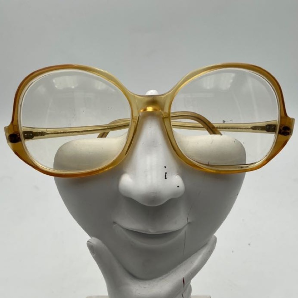 Vintage Fairfield Yellow Translucent Oval Sunglasses Frames